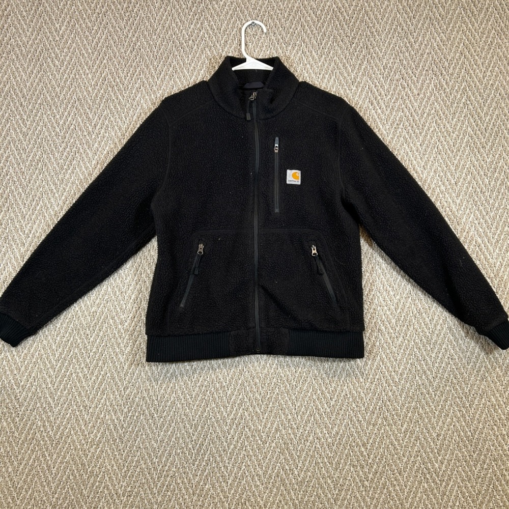 Carhartt Jacket Women's Black Medium Sherpa Fleece Mock Neck 103913-BLK Utility